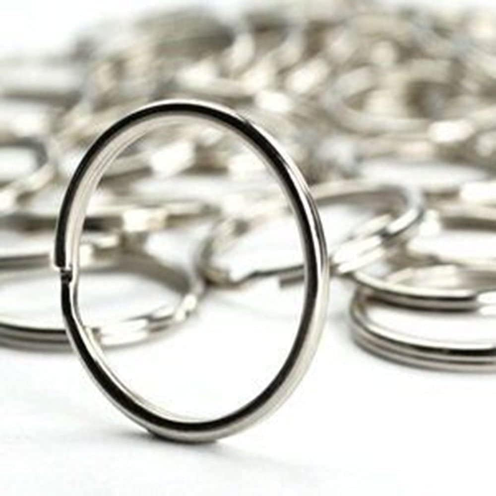 100Pcs 25MM 1\'\' Split Key Chain Ring Connector Keychain with Nickel Plated