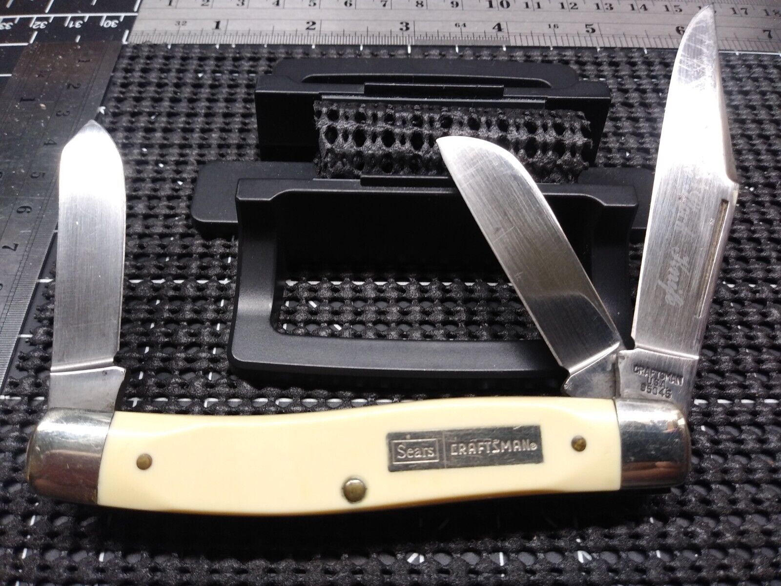 Vintage 1970's Sears Craftsman USA #95045 Stockman (3) Blade Pocketknife - Read