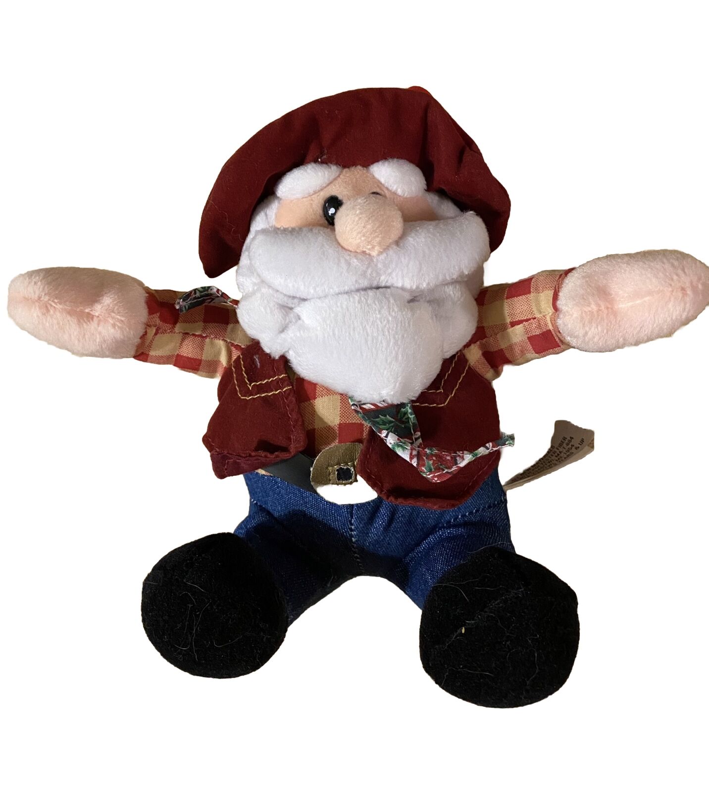 JC Penney Cowboy Santa Claus Plush Dolls 6.5\