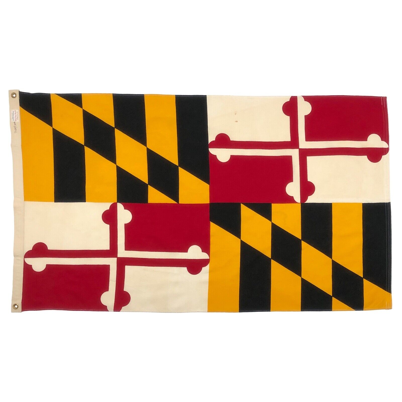 Vintage Cotton Maryland State Flag Cloth American Old Textile Art Baltimore USA