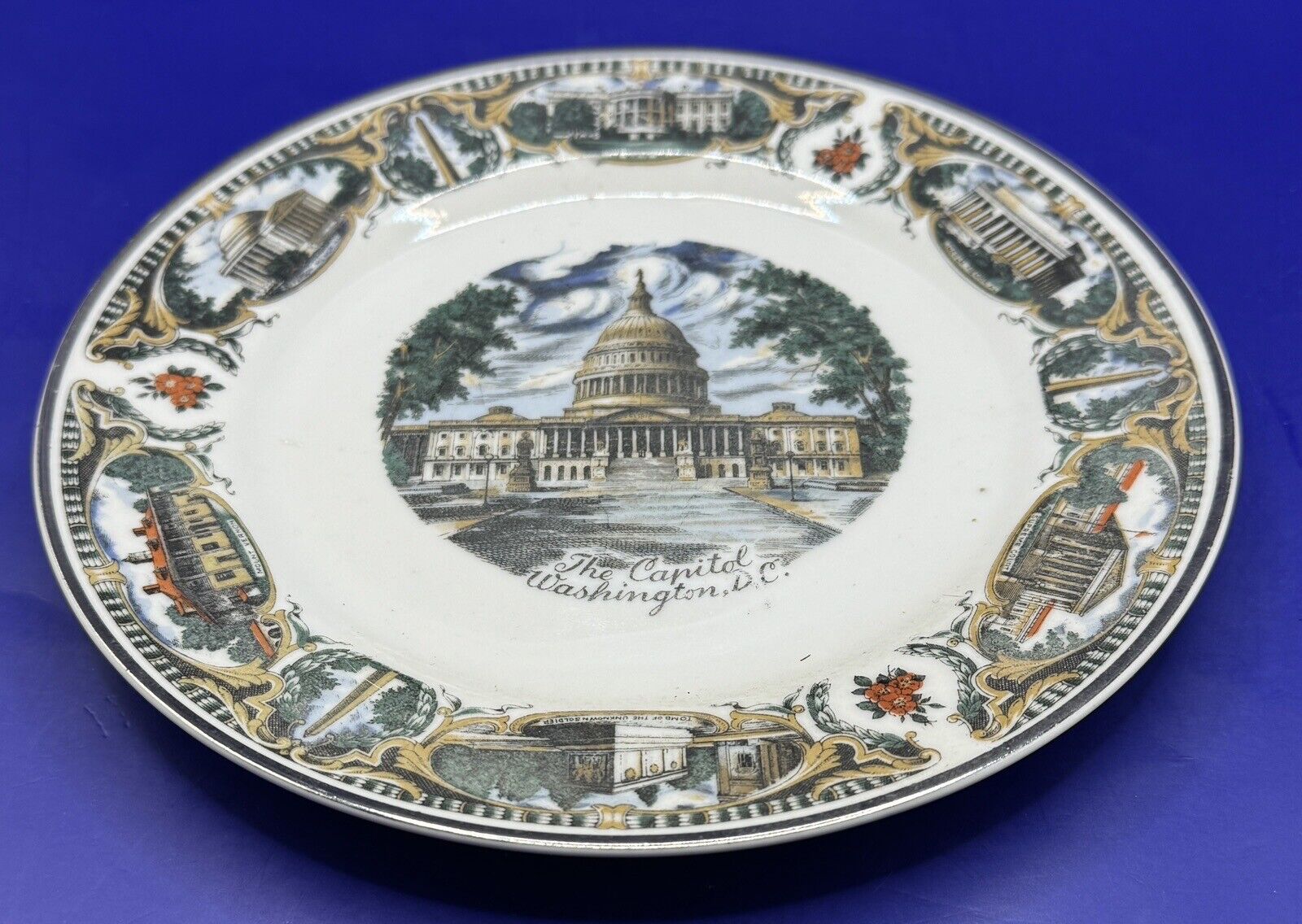 Vintage Washington DC The Capital Souvenir Plate By Capsco Japan