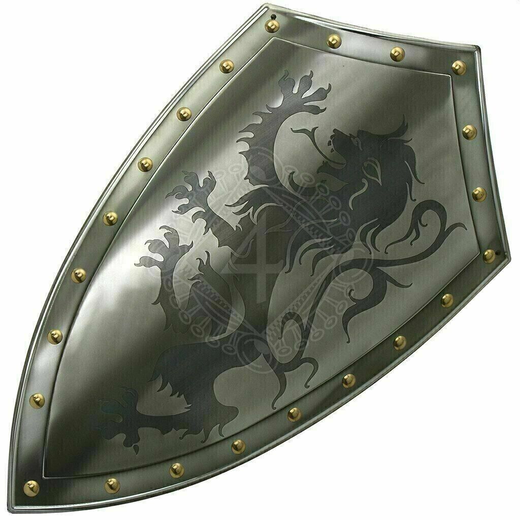 X-MASS Medieval Functional Dragon Warrior Templar Shield Medieval Knight Shield