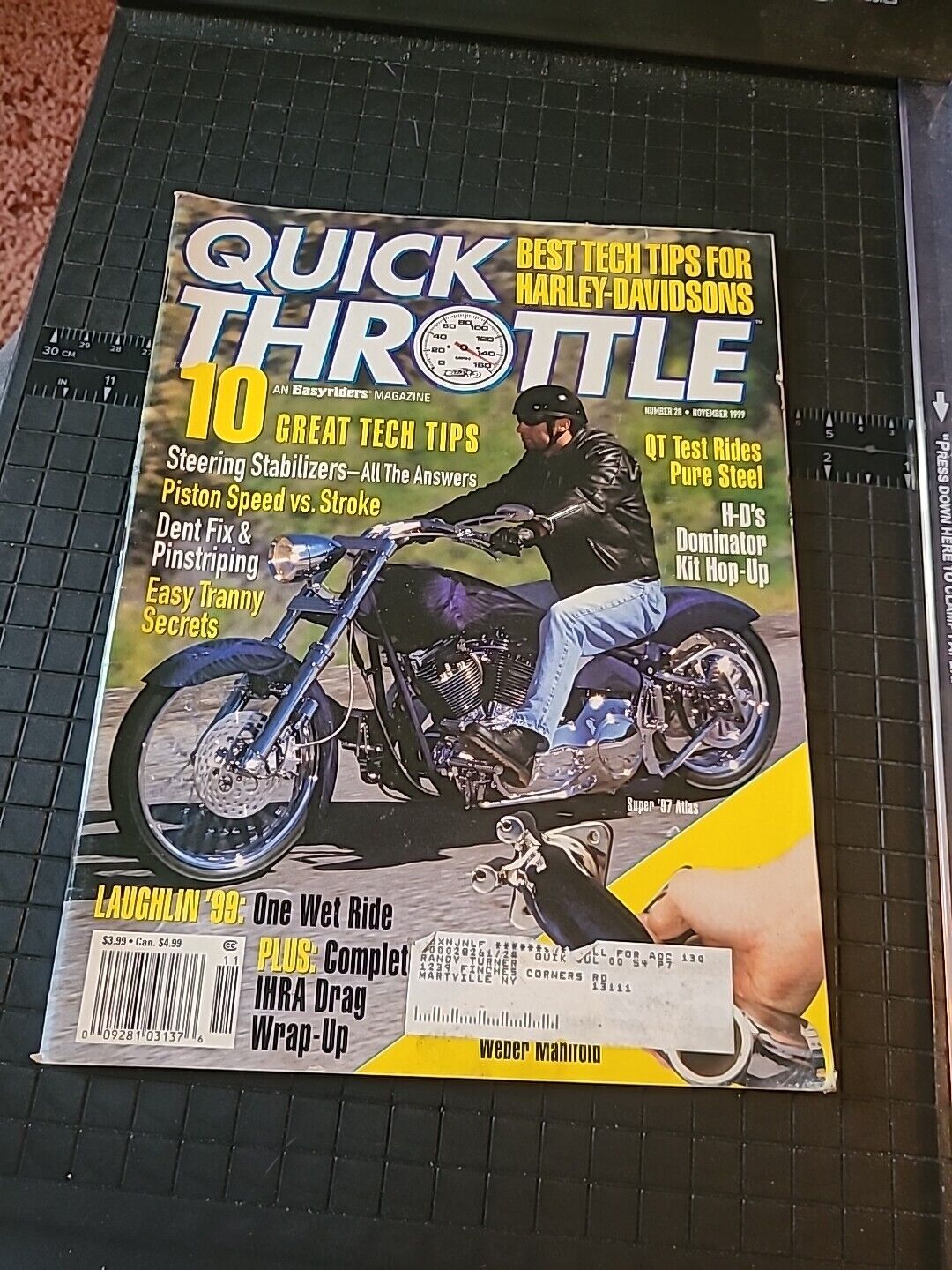 Quick Throttle Magazine November 1999 Motorcycle Vintage  Bagged 
