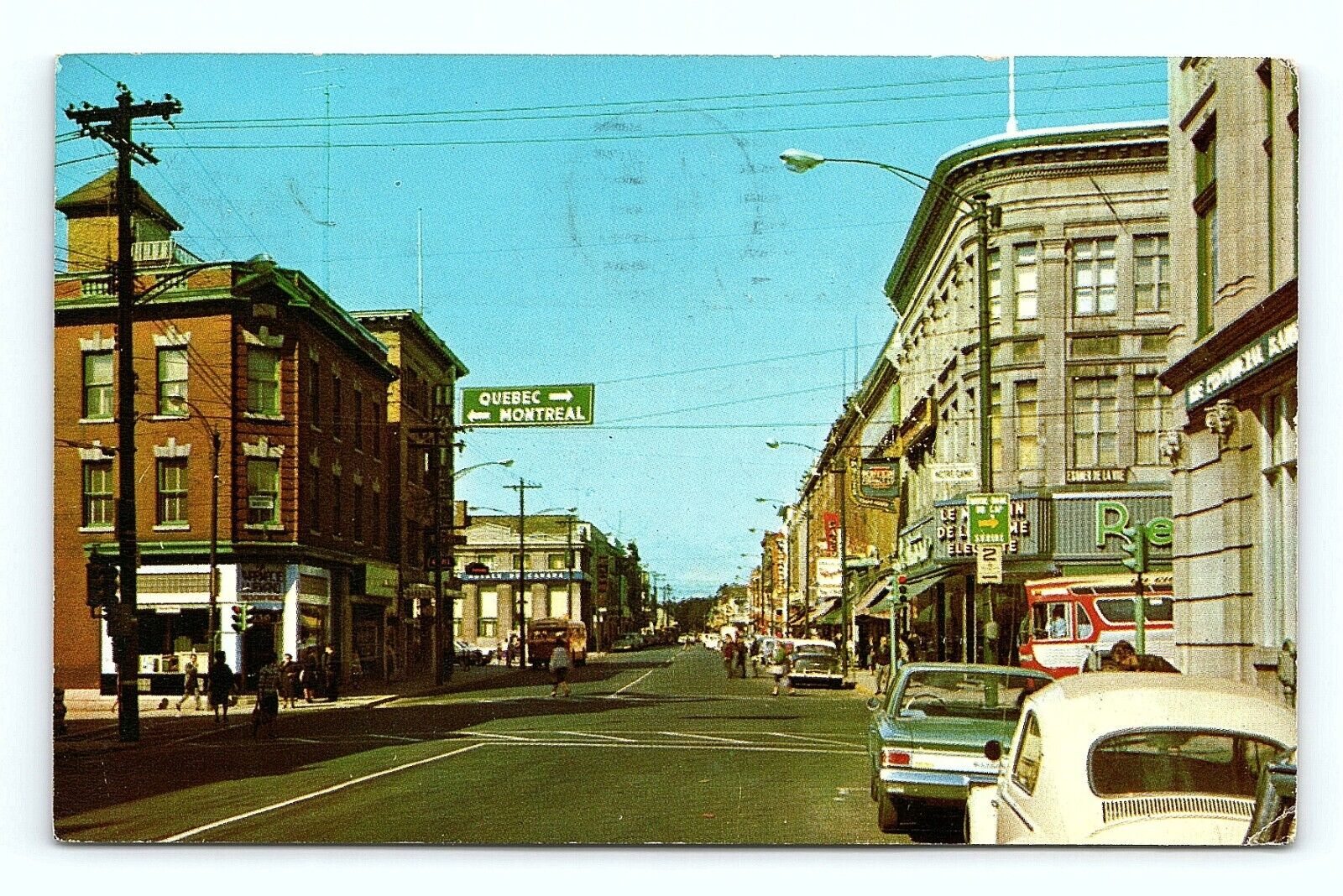Quebec Canada Les Trois Rivieres Street View Postcard Posted 1965  pc35