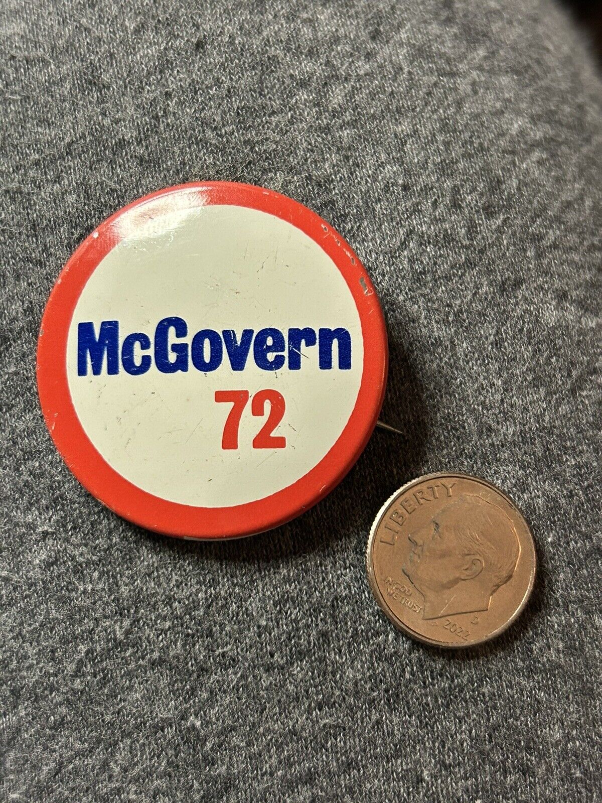 Vintage McGovern 1972 Presidential Candidate Pinback Button Pin USA 🇺🇸