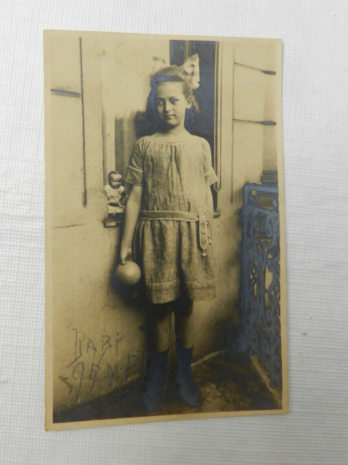 Antique Sepia Photograph of German Girl, 3 x 5, Kurfürsten St, Berlin