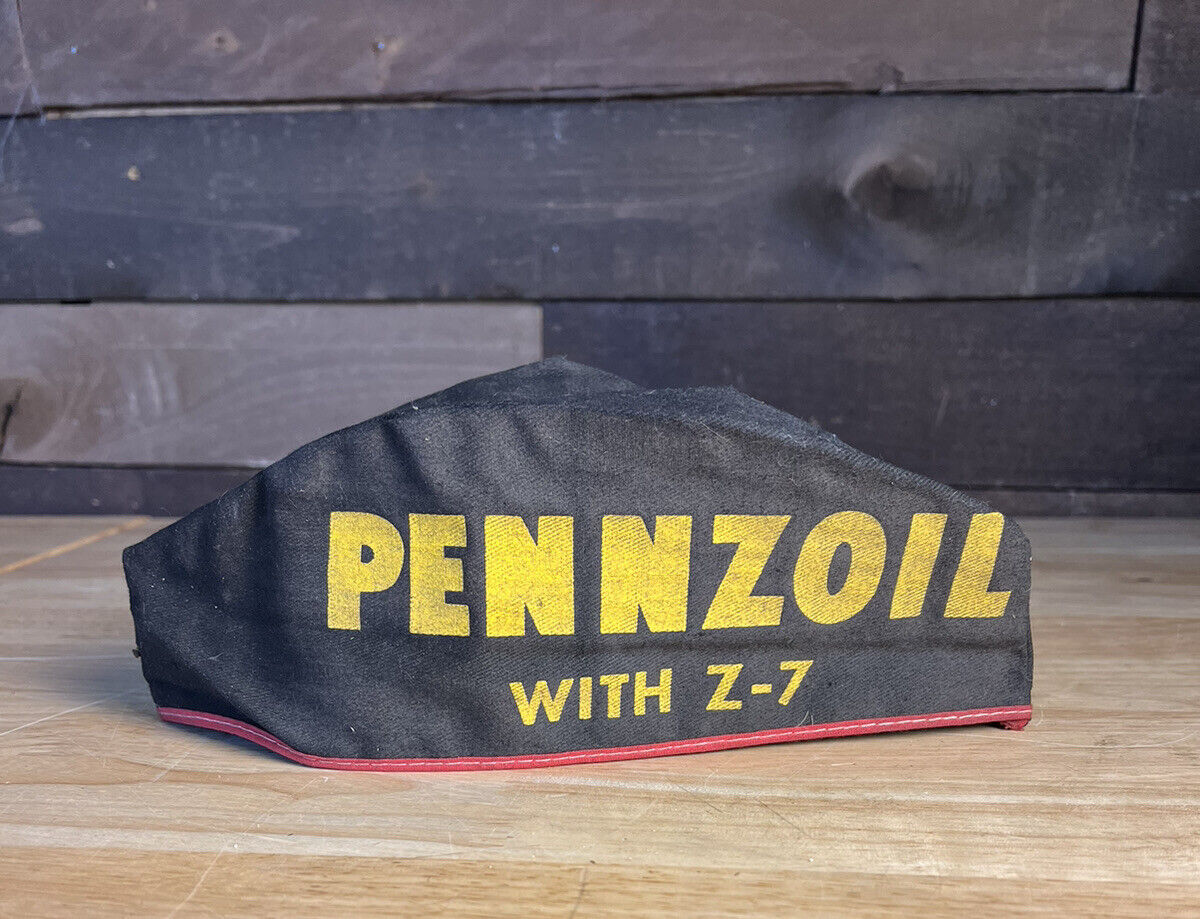 VINTAGE 1940's PENNZOIL WITH Z-7 SERVICE STATION HAT DOUBLE SIDED