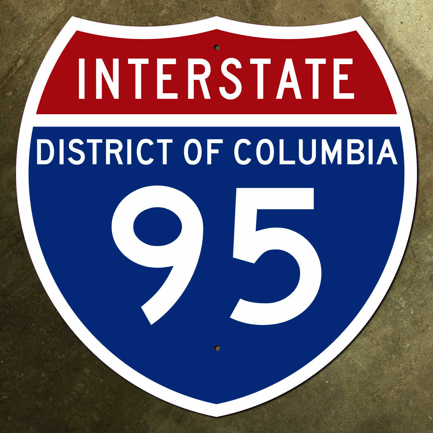 Washington DC interstate route 95 highway marker road sign 1957 Columbia 12x12