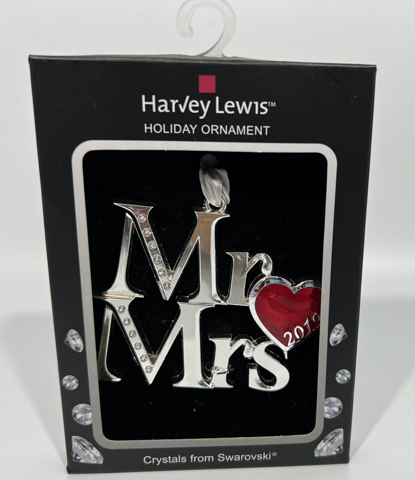 Harvey Lewis Mr & Mrs 2019 Christmas Ornament Swarovski Crystals New