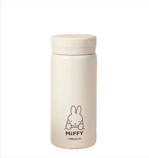 New Thermos Miffy Rabbit Stainless Steel Mini Water Bottle Cup Beige White 200mL