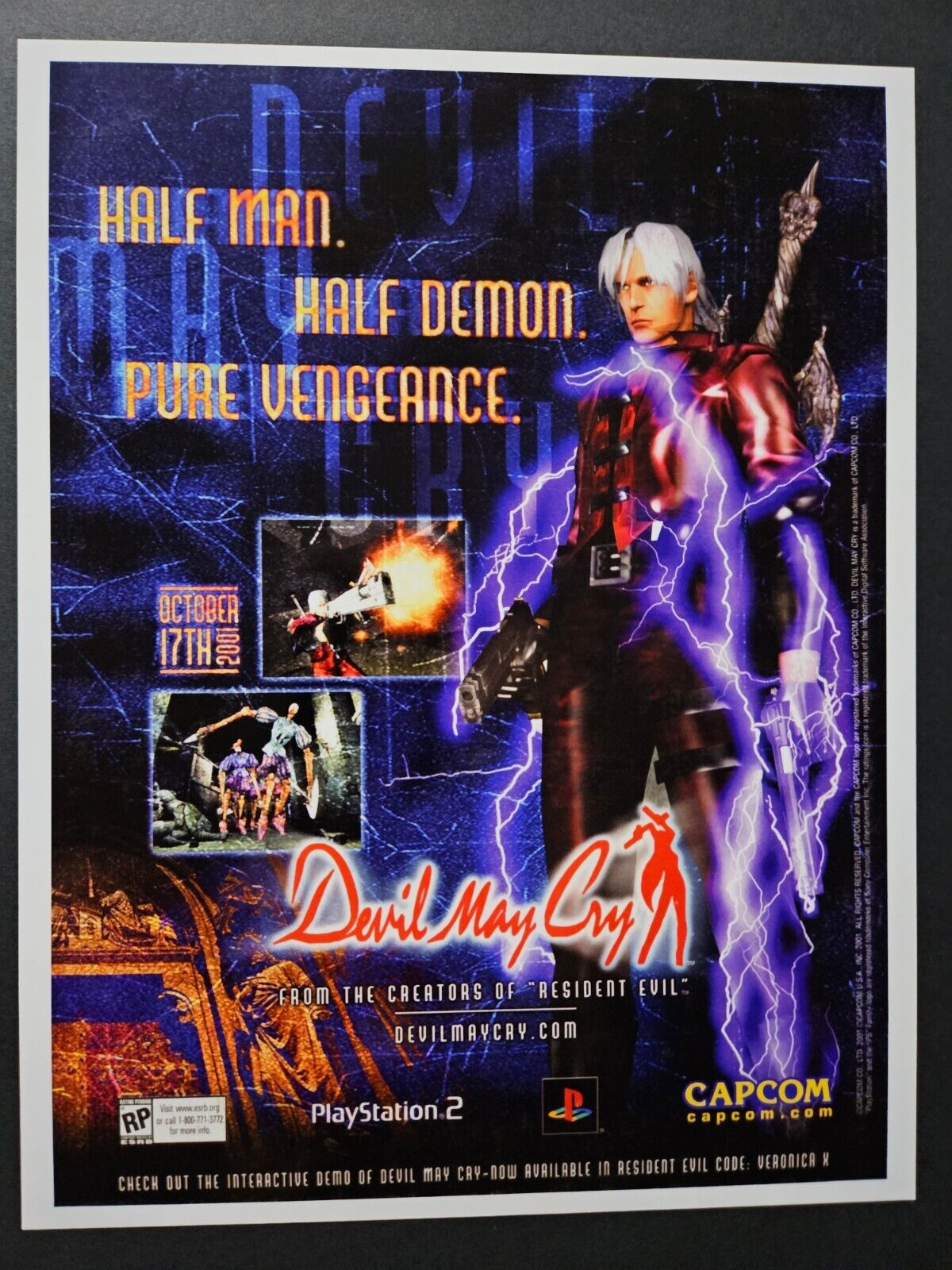 Original Devil May Cry 1 Sony Playstation 2 PS2 2003 Promo Ad Art Print Poster