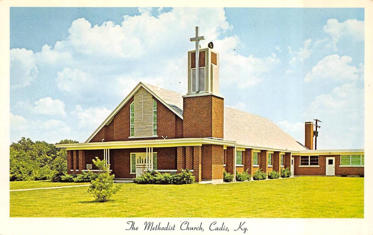 Cadiz, KY Kentucky  METHODIST CHURCH   Trigg County  VINTAGE Chrome Postcard