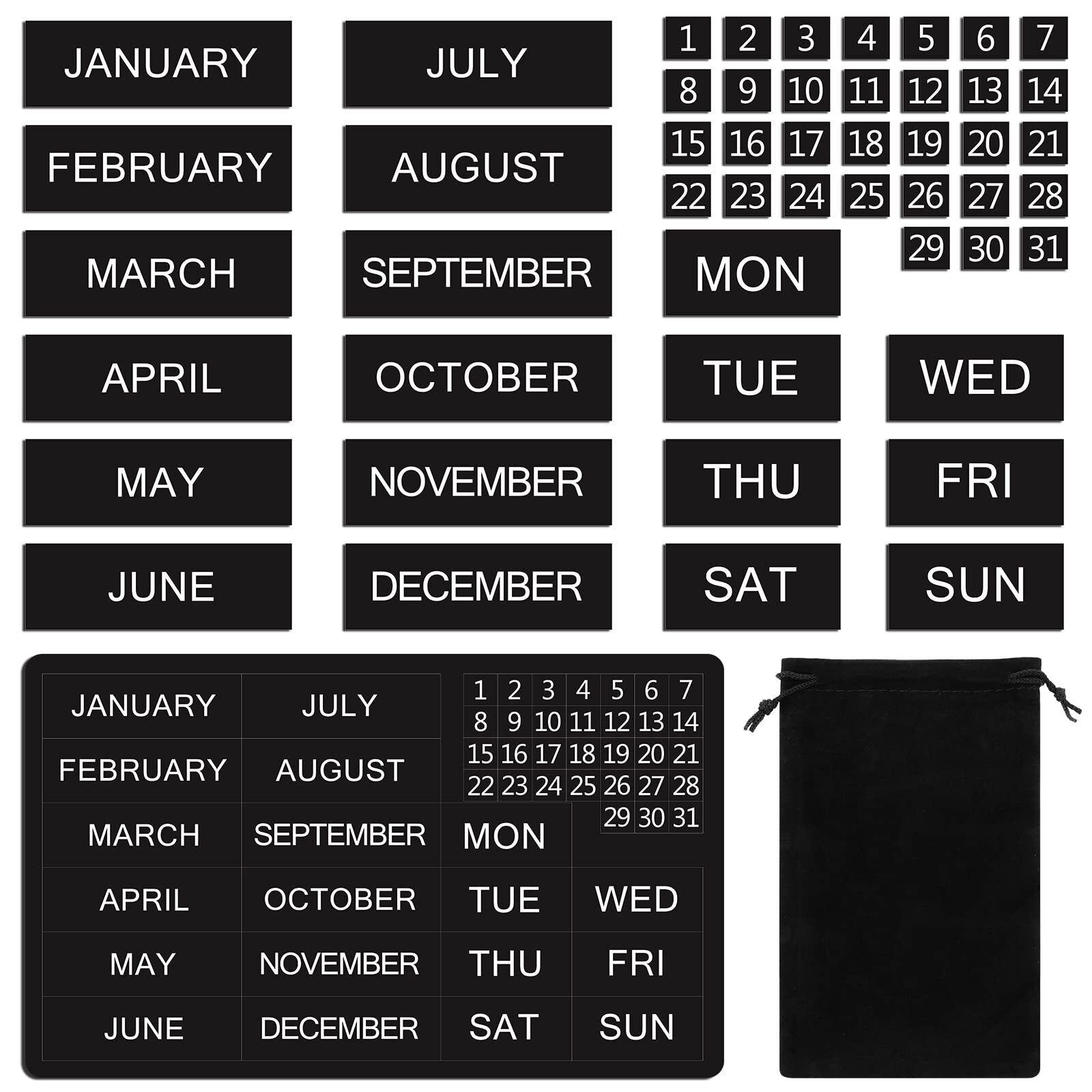 50 Pcs Calendar Magnet Numbers for Whiteboard and Refrigerator, Magnetic Days...