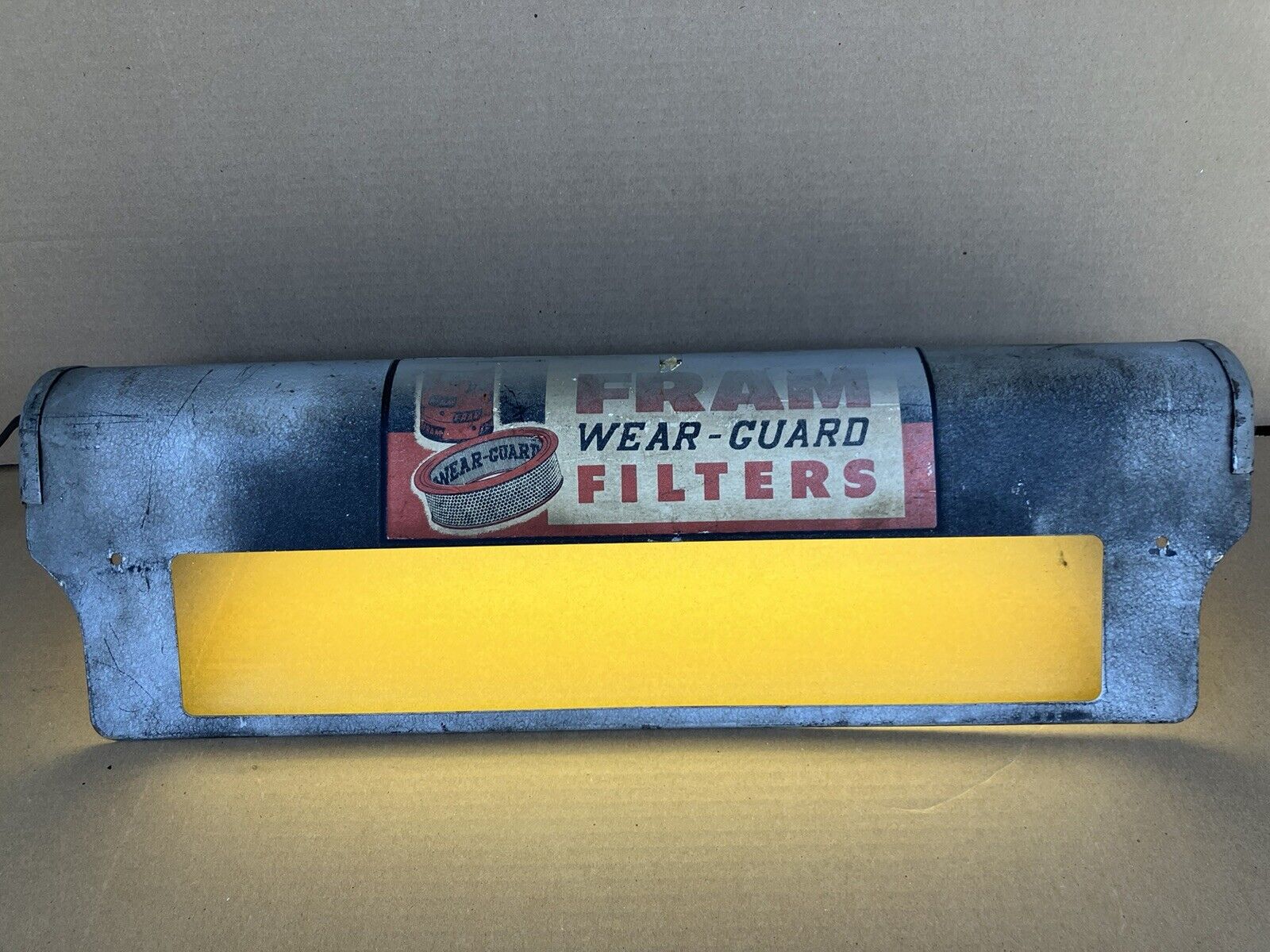 Vintage 1950’s Mechanics Garage Work Light Fram Oil & Filter Advertisement Works