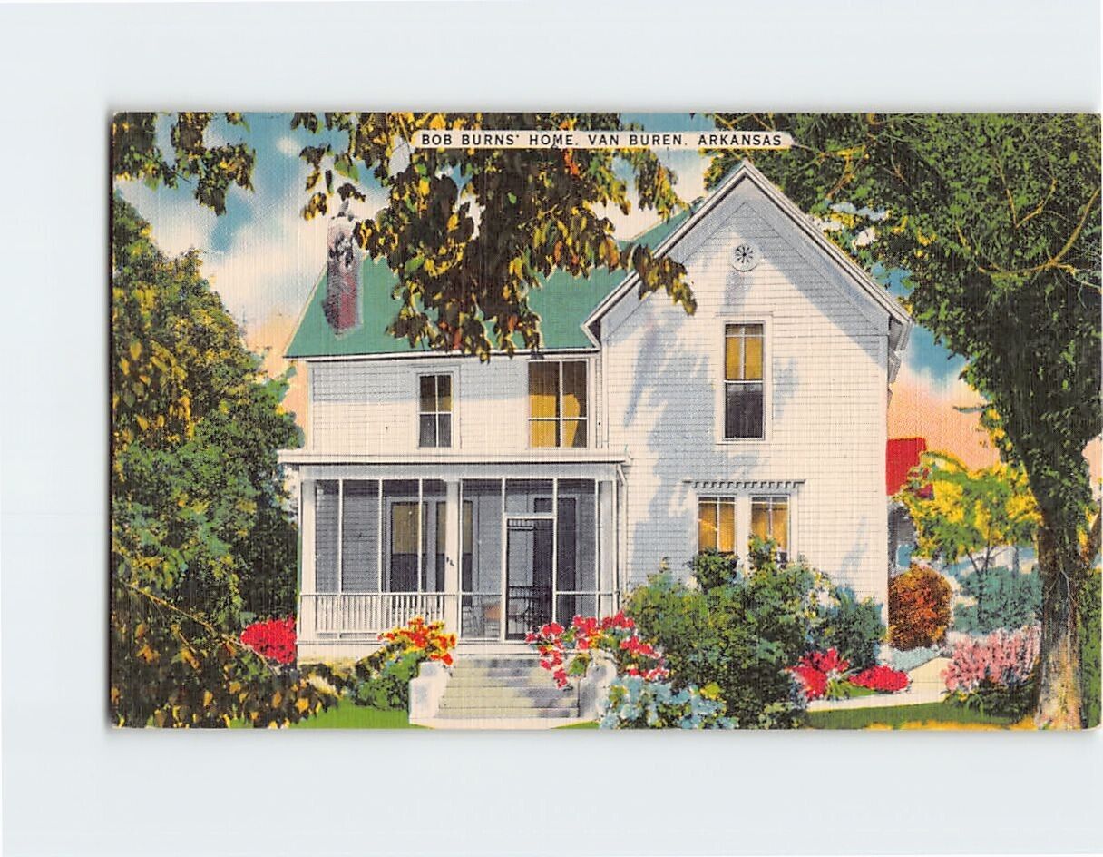 Postcard Bob Burns\' Home, Van Buren, Arkansas