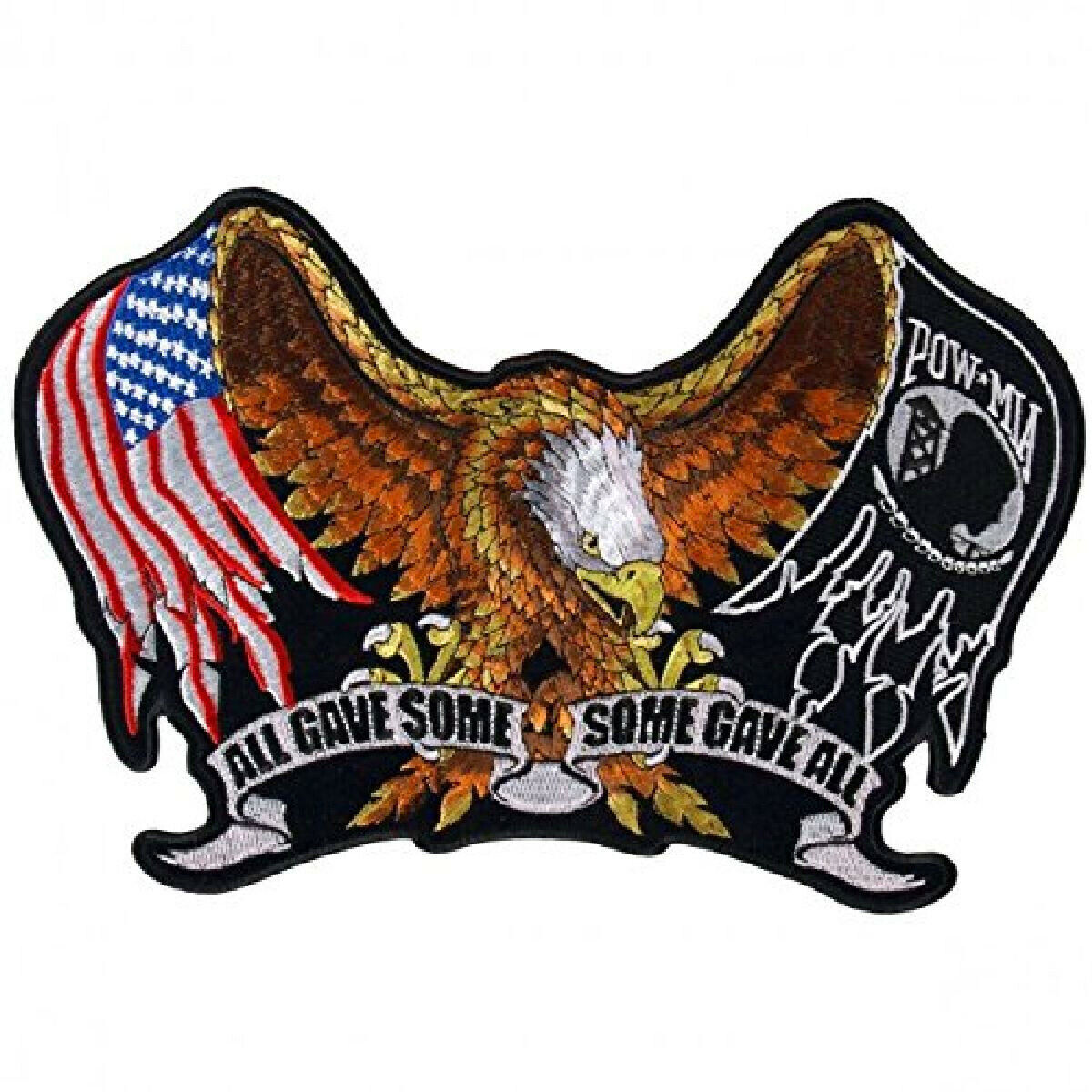 Pow Mia Eagle All Gave Some US Flag JACKET BACK PATCH [14.5 X 9.5 inch]