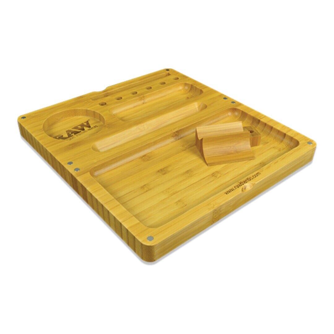 RAW Back Flip Bamboo Rolling Tray - Organize Your Smoking Essentials