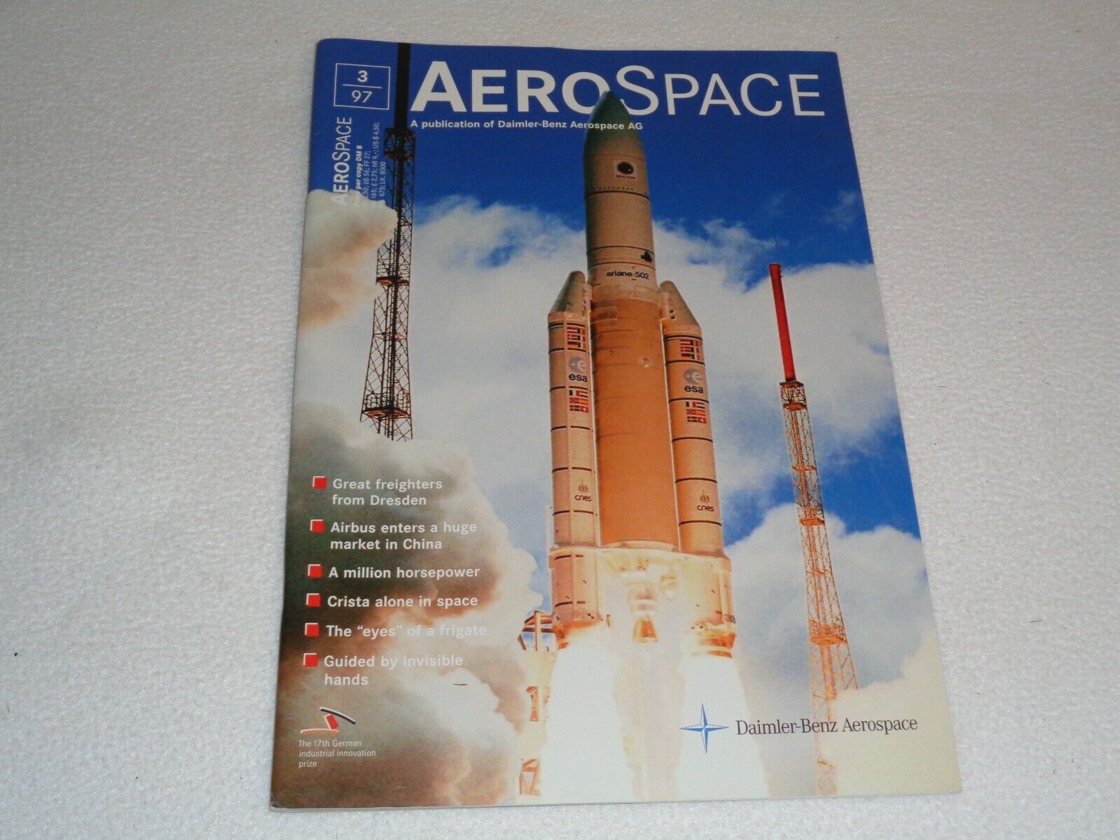 AeroSpace Daimler-Benz Rare 1997 Original Publication Space Rockets Launches