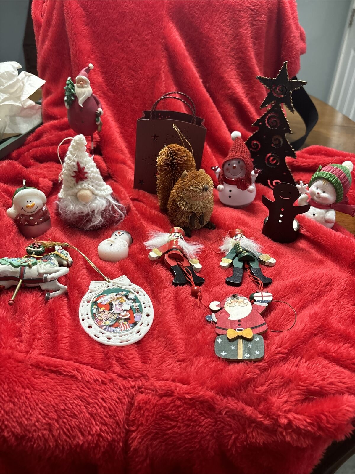 Mixed Lot OfChristmas Santa Snowman Figurines
