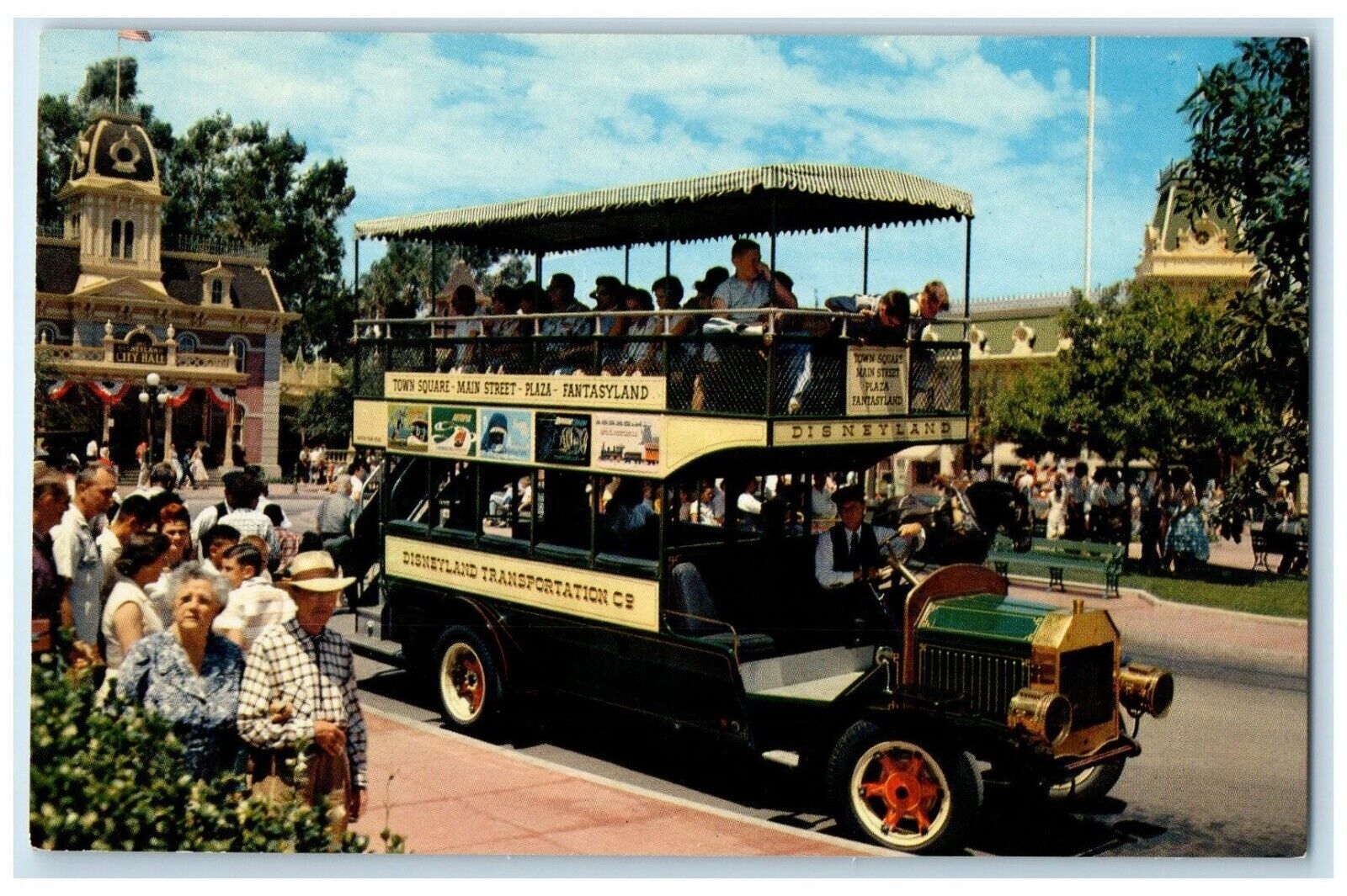 c1960 Disneyland Omnibus Doubledecker Passenger Anaheim California CA Postcard
