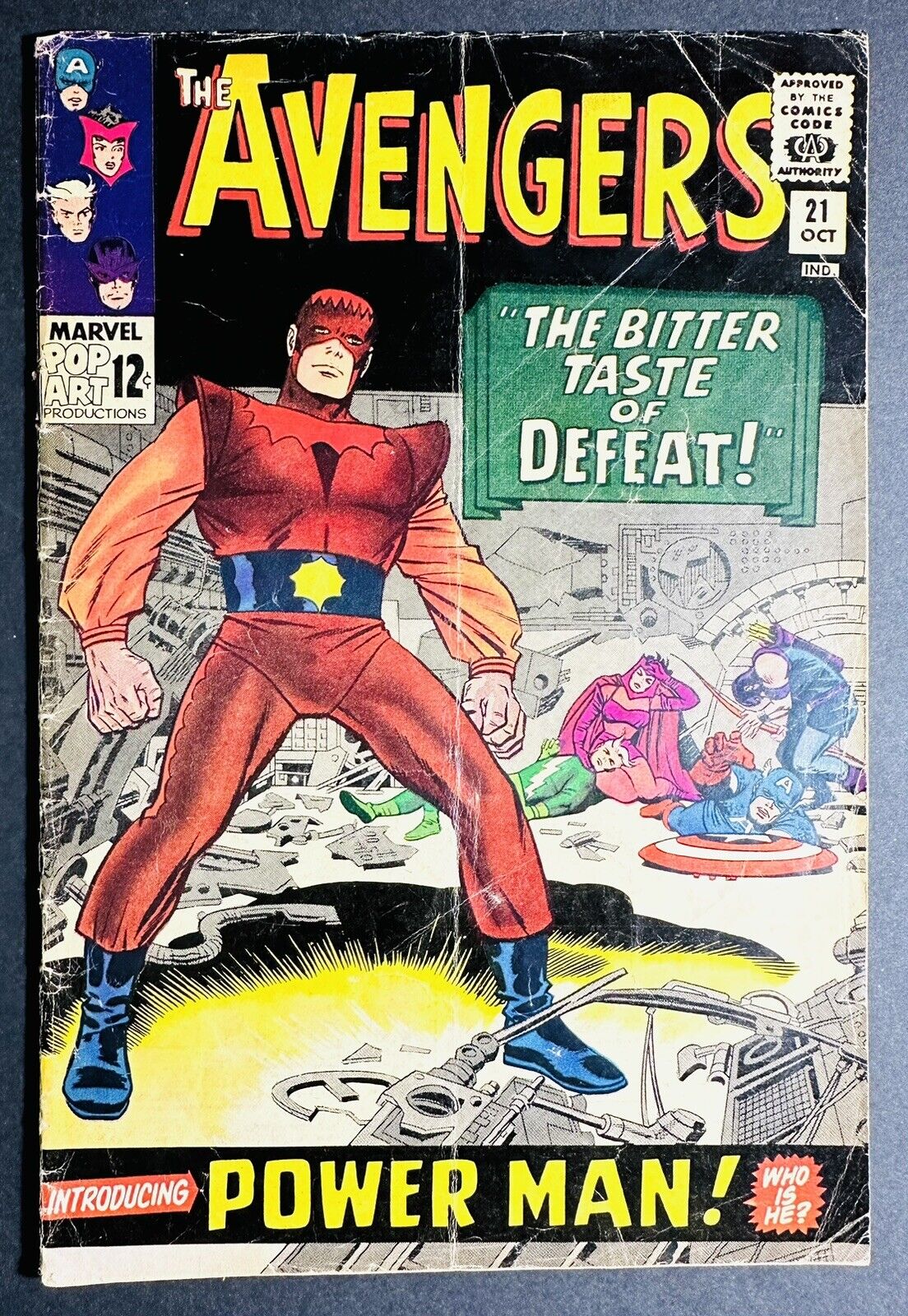 The Avengers #21 Marvel Comics 1965 Kirby Cover Stan Lee - 1st Power Man