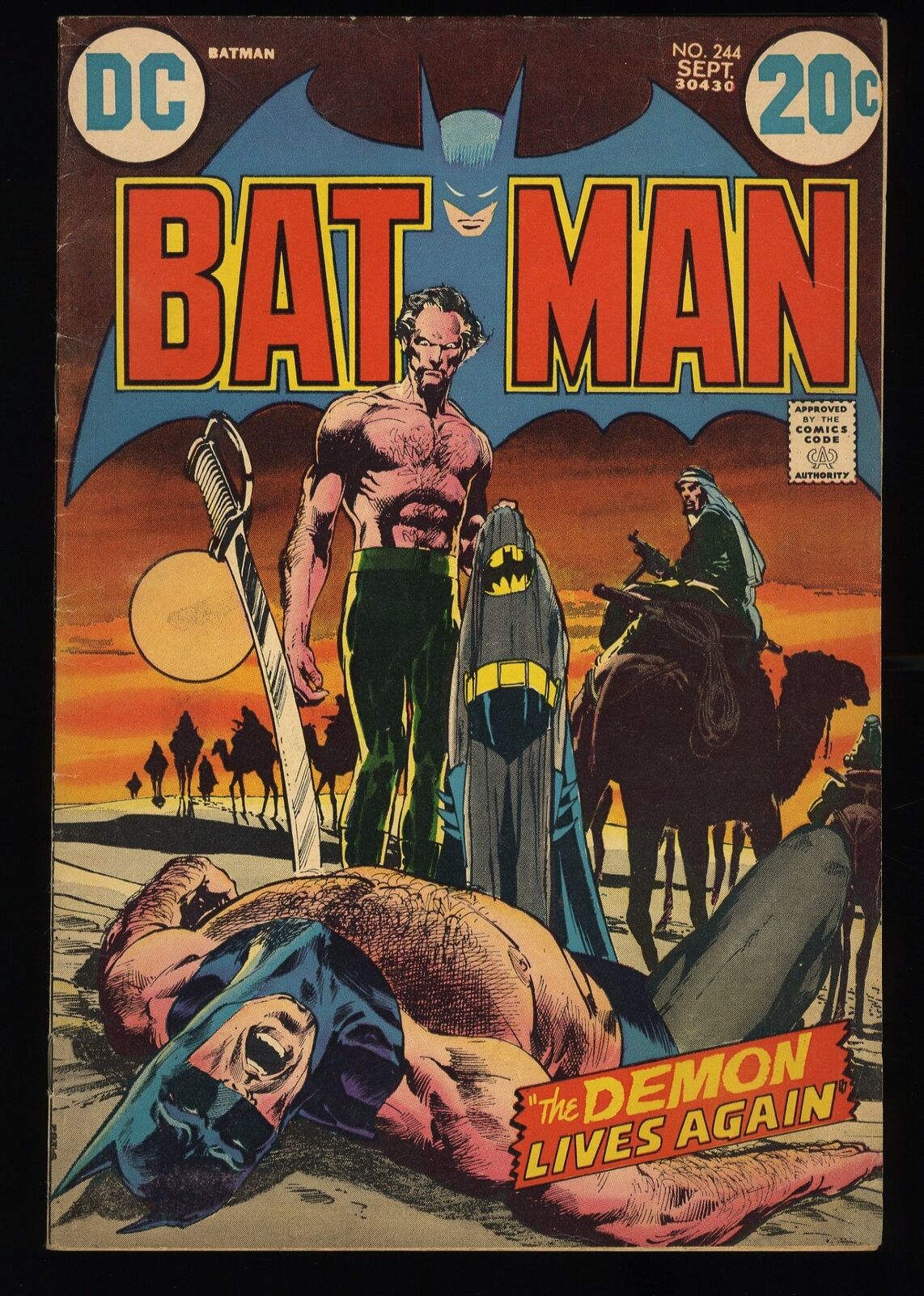 Batman #244 FN+ 6.5 Classic Neal Adams Rha's Al Ghul Cover DC Comics 1972