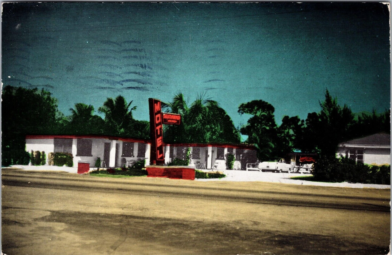 Stuart FL- Florida, Southwind Motel, c1957 Vintage Postcard old car a3