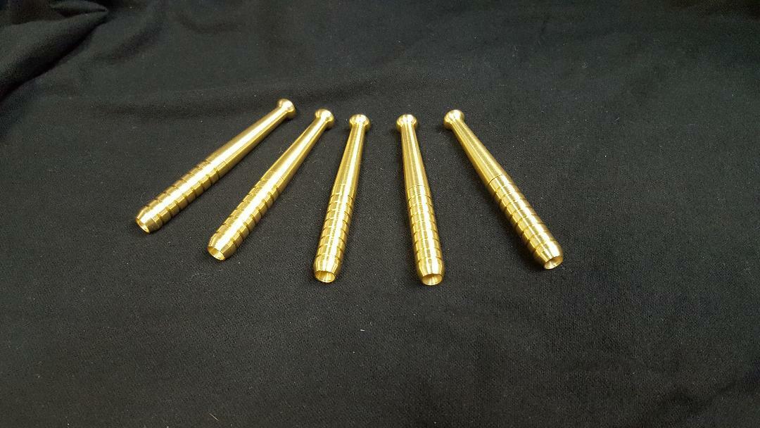 LOT OF 5  SOLID BRASS METAL ONE HITTER PIPE  DUGOUT BAT 3