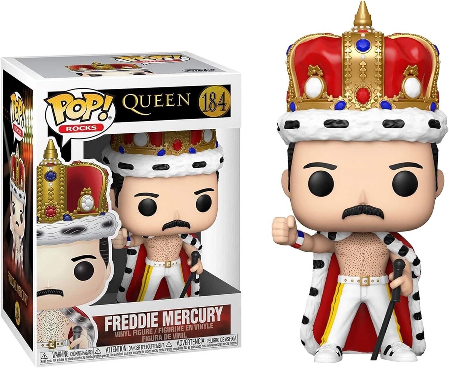 Funko Pop Queen Freddie Mercury Crown Figure w/ Protector