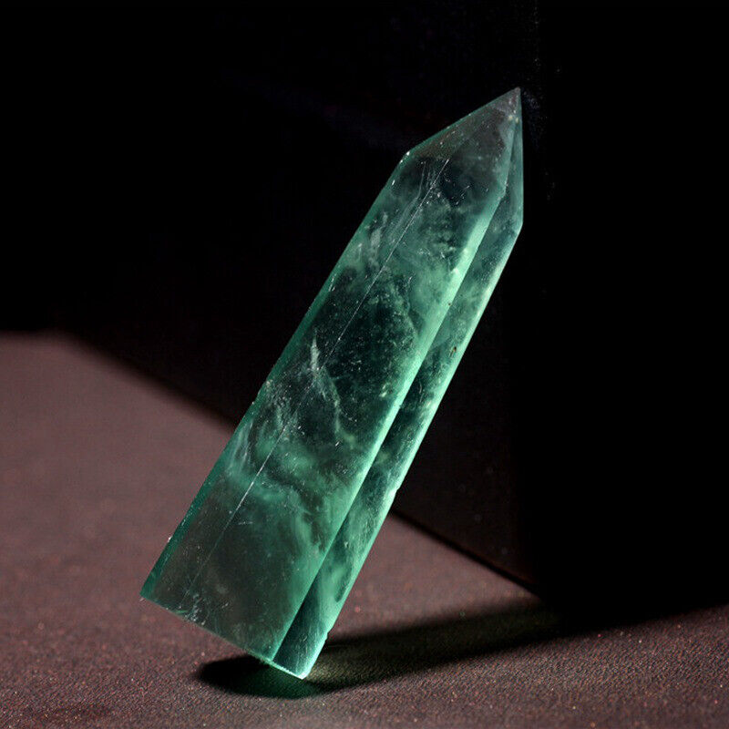 60-70mm Natural Green Fluorite Crystal Point Wand Quartz Stone Obelisk Healing