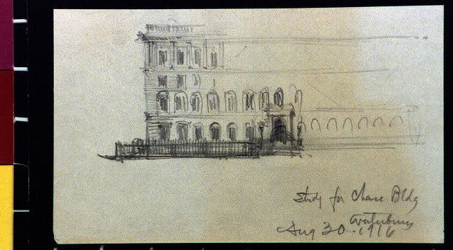 Chase Brass and Copper Co. building, Waterbury, Conn. Elevation, sketch