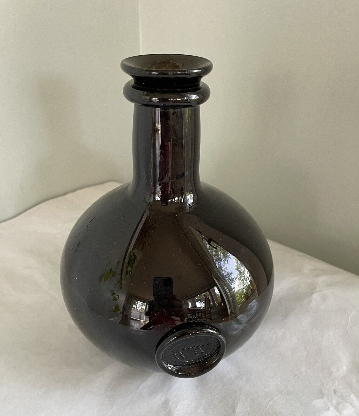 Vintage Hand Blown Colonial Wine Bottle Williamsburg Dark Green