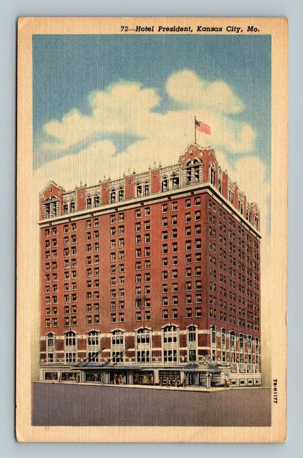 Hotel President Kansas City Missouri Linen Postcard