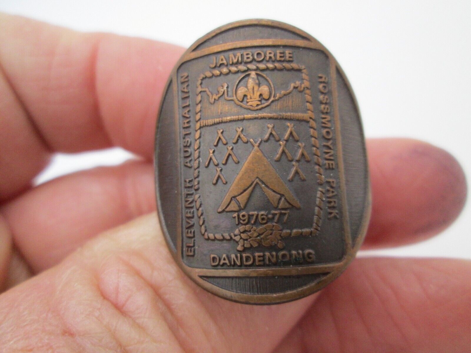 1976-77, Boy Scout, 11t Australian Jamboree Rossmoyne Park Dandenong Copper Ring
