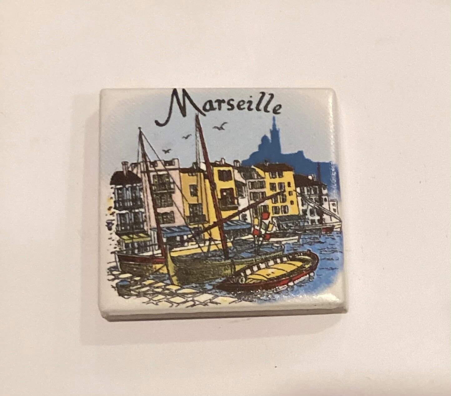 France Marseille Sea View Ceramic Fridge Magnet G7