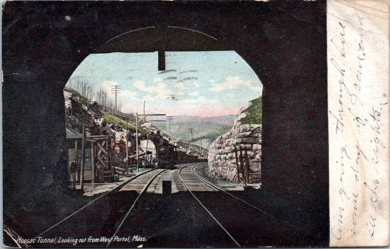 Looking Out Western Portal Hoosac Tunnel North Adams Massachusetts- d/b Postcard