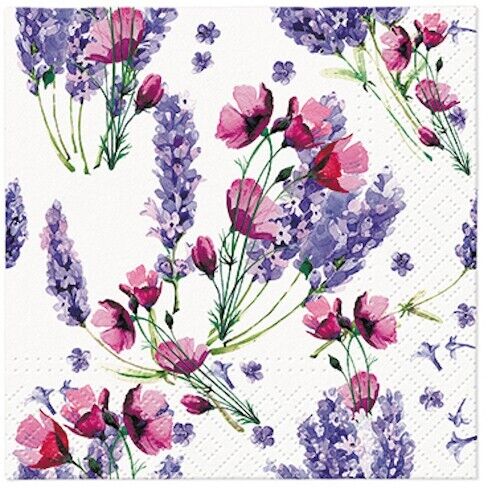 Two Individual Luncheon Decoupage Paper Napkins Spring Floral Flower Garden