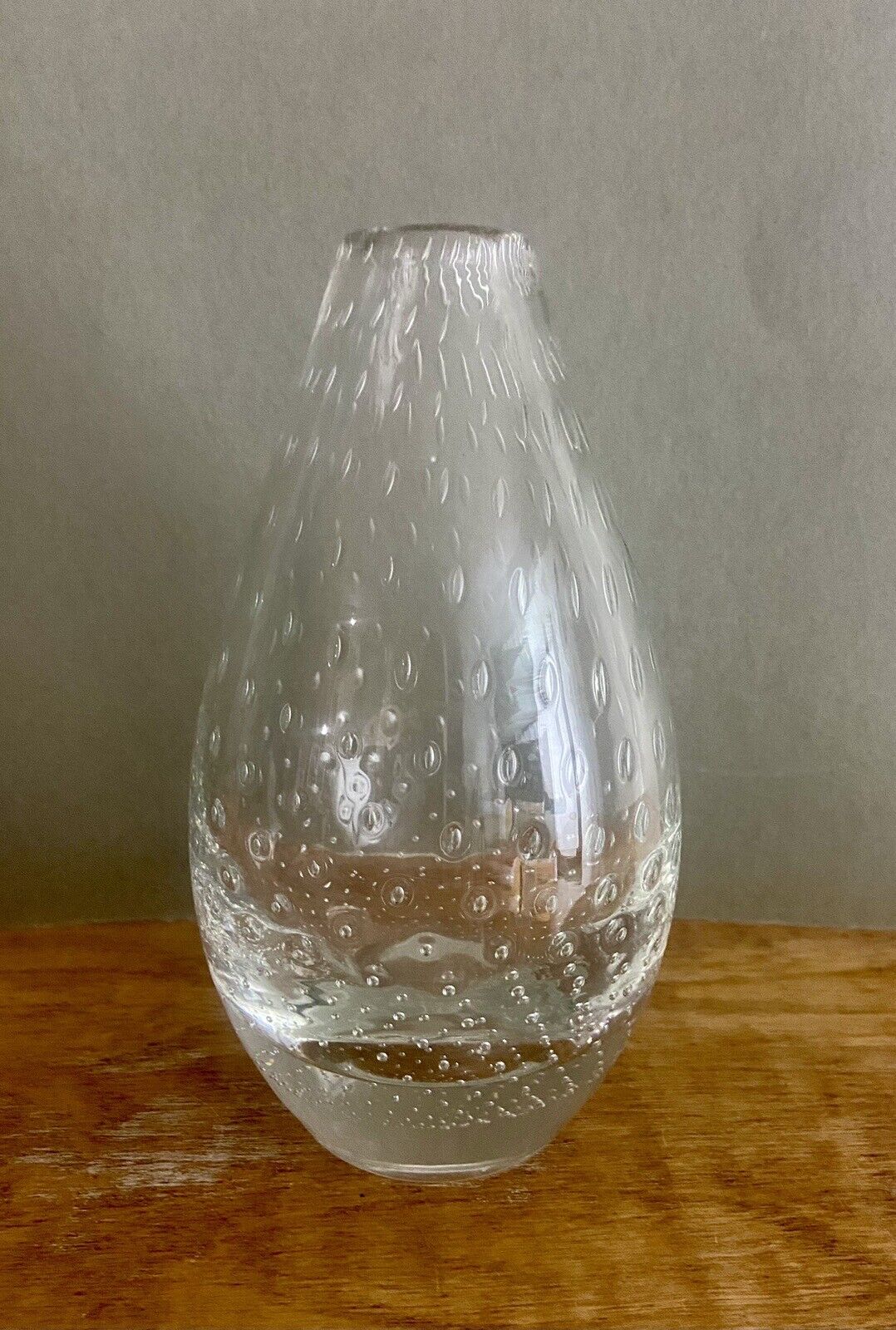 Vintage Art Glass Vase by Hirschberg w/Exquisite Bubbles 1970’s Germany