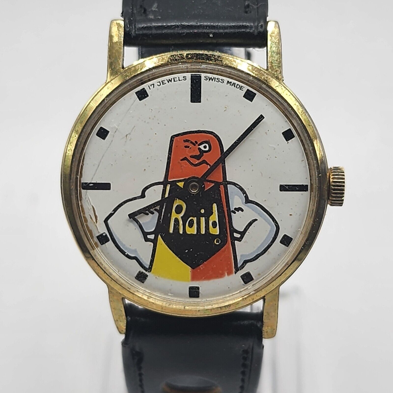  RARE Vintage RAID Hand-Wound Watch with Spray Can 100% Working Condition 