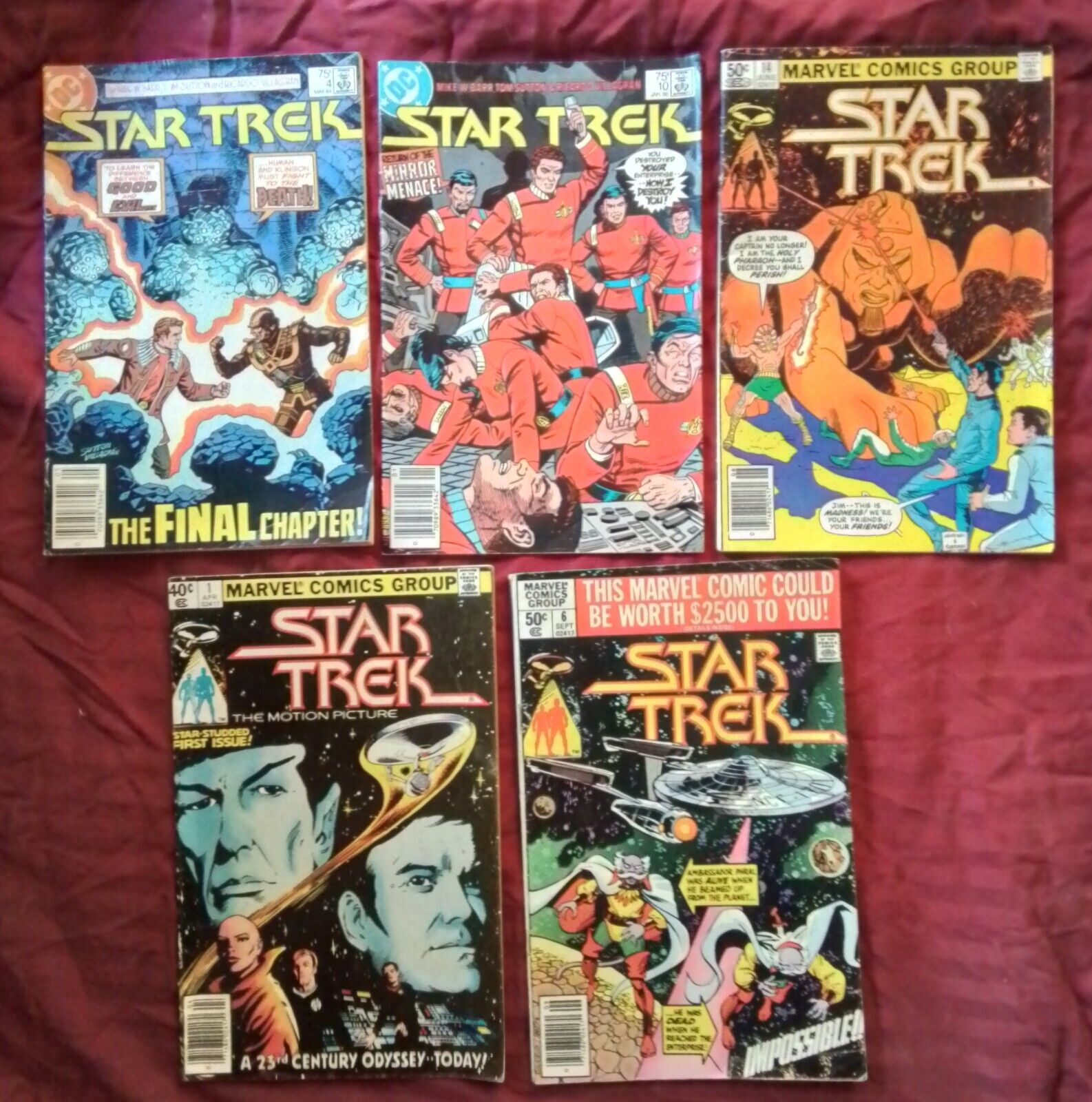 Vintage Star Trek Comics Lot Of 5 Marvel And DC