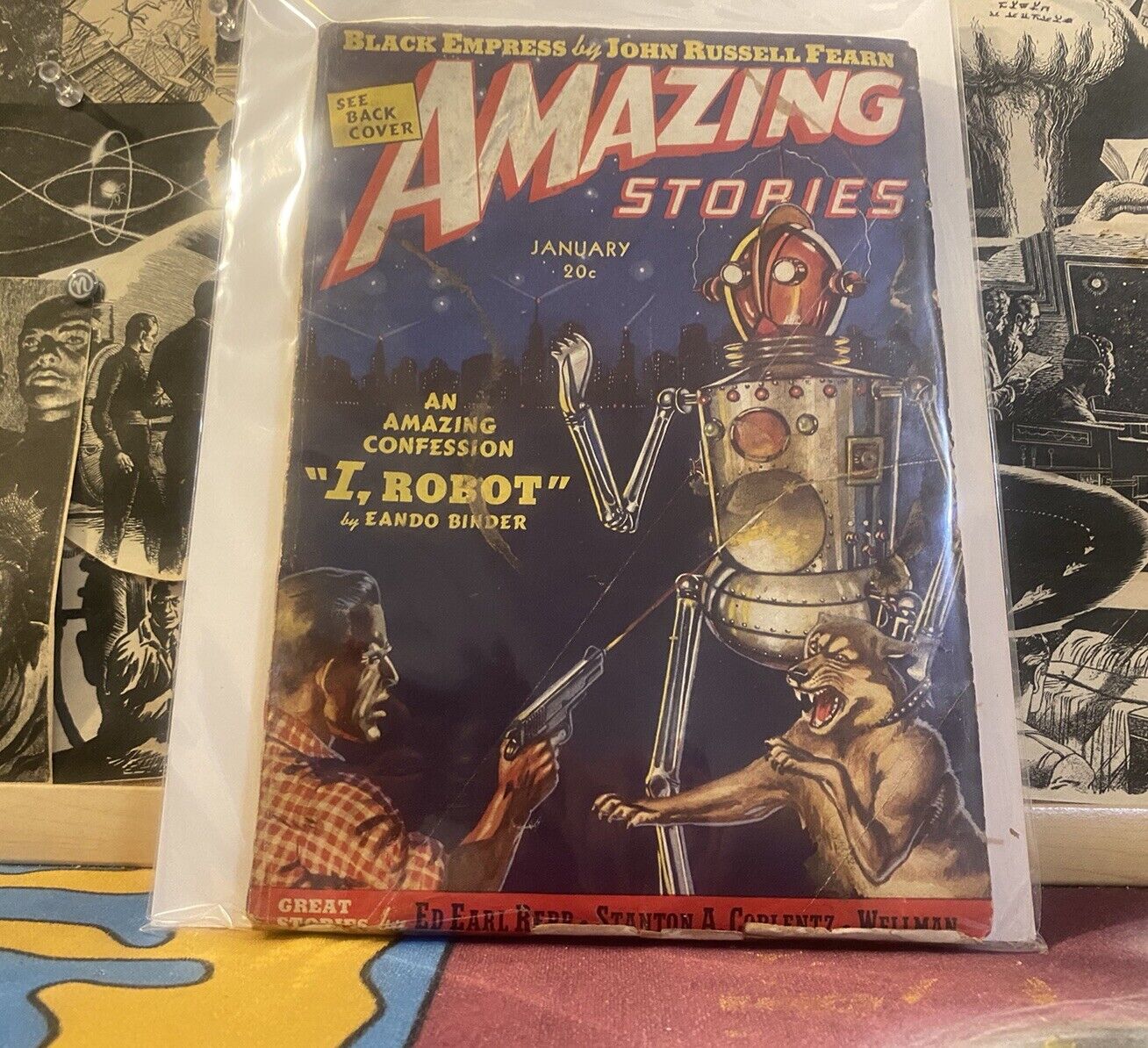 AMAZING STORIES January 1939 The Original I Robot By Eando Binder First Edition 