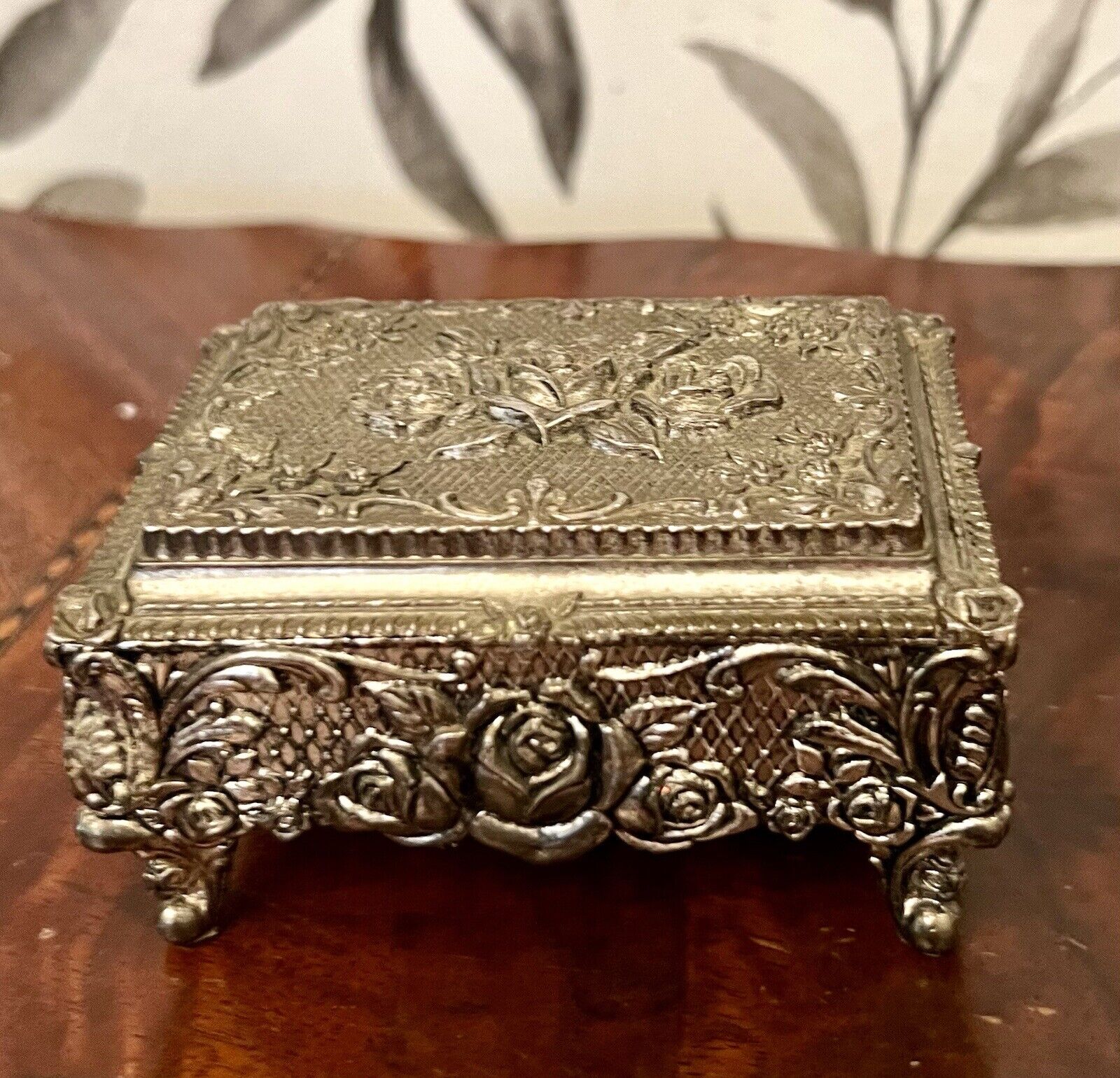 Vintage Silver Plated Jewelry/trinket Box