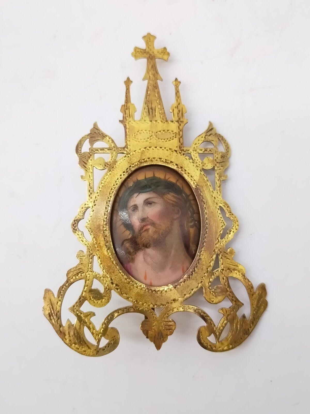 Miniature Porcelain Painted Jesus\' Christ Nineteenth Century -ancient Jesus