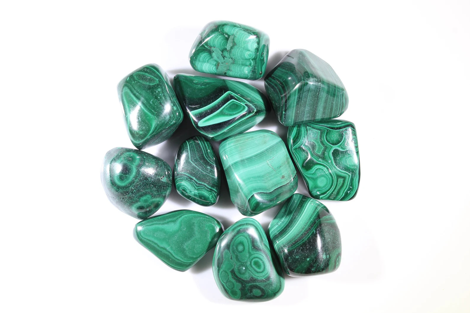 Malachite Tumbled Gemstones from South Africa - Bulk Wholesale Options - 1 LB