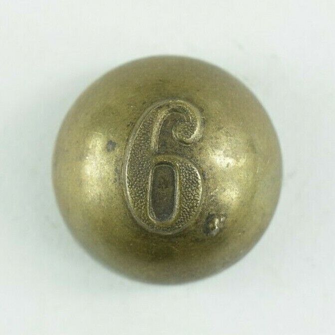 1850s-60s French Army 6th Regiment Uniform Button 2 H3CT