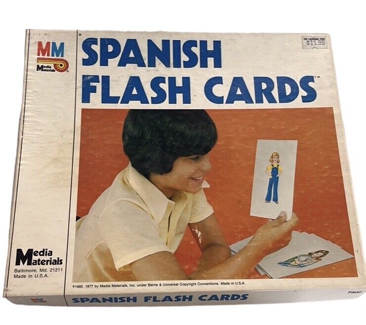 Vintage 1985 Spanish Flash Cards~by Media Materials #7307