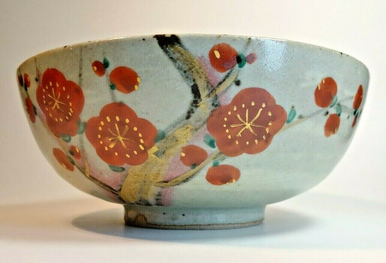 Japanese Kyo Kiyomizu Style Plum Blossom Bowl　