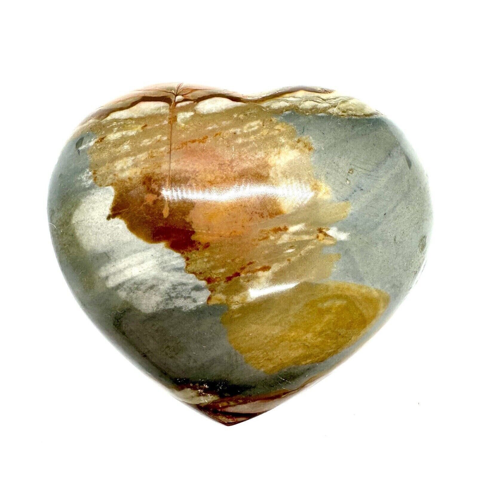 Polychrome Jasper Heart Shaped Stone Healing Crystal Valentine Gift Yoga 4\