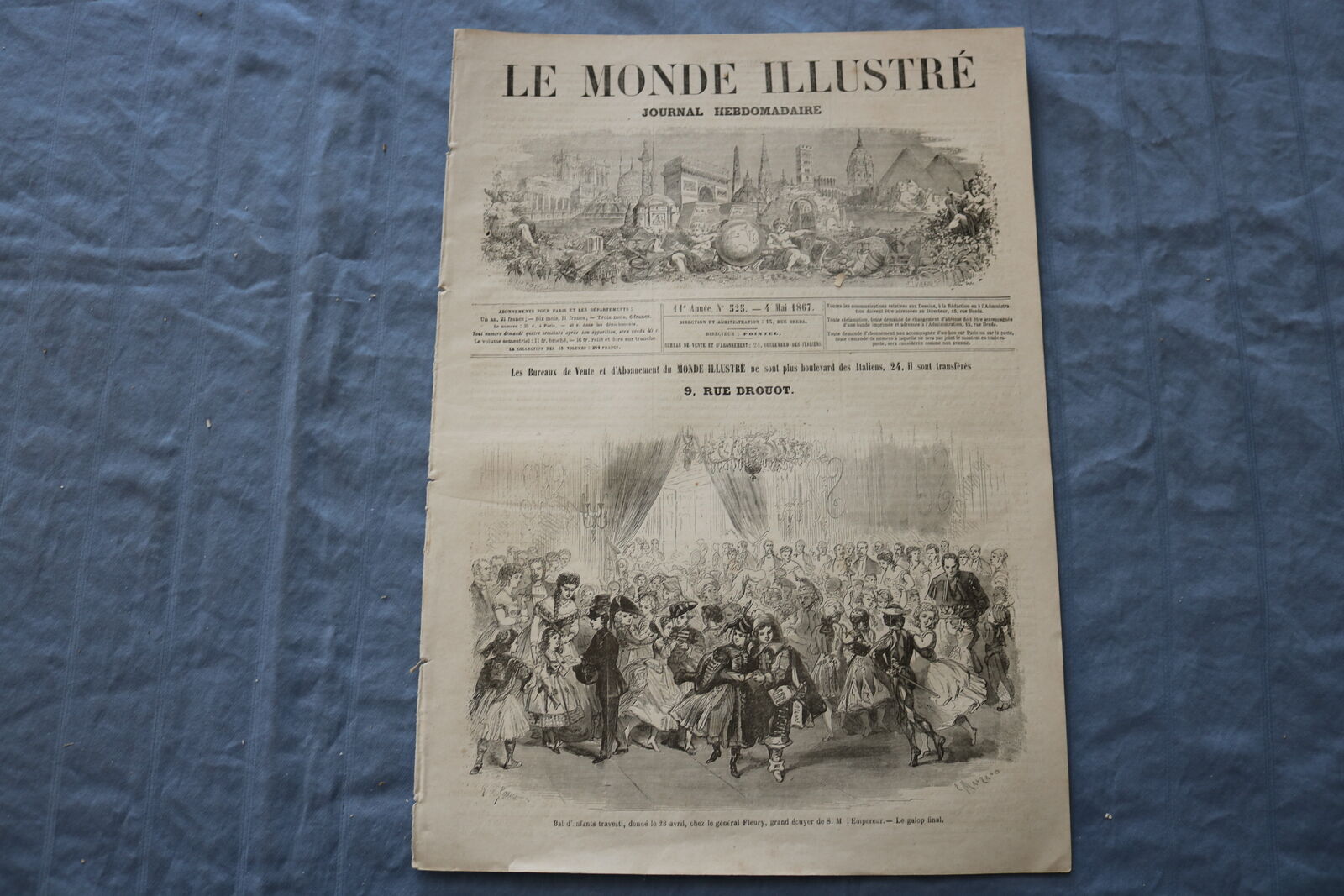 1867 MAY 4 LE MONDE ILLUSTRE MAGAZINE - 9, RUE DROUOT - FRENCH - NP 8446