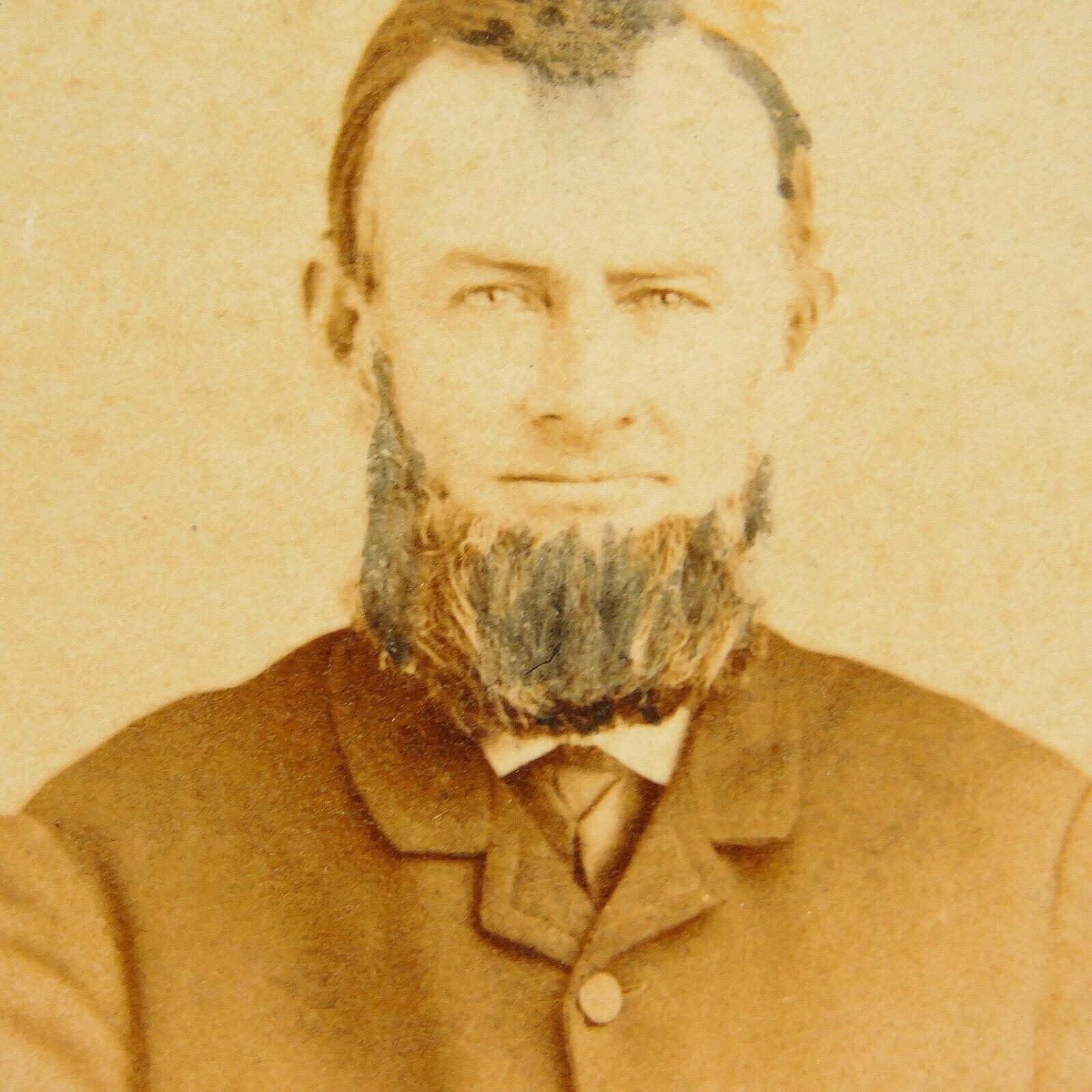 Antique Photo CDV Gentleman with Beard, Leuke Vose, by Owen, Newton NJ c.1800s